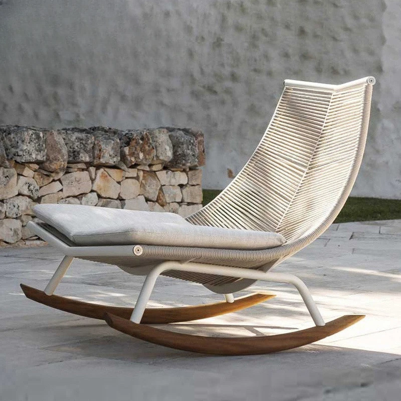 Reclining chairrocking chairbalcony outdoor rope weaving simple modern outdoor lazy chair leisure courtyard garden