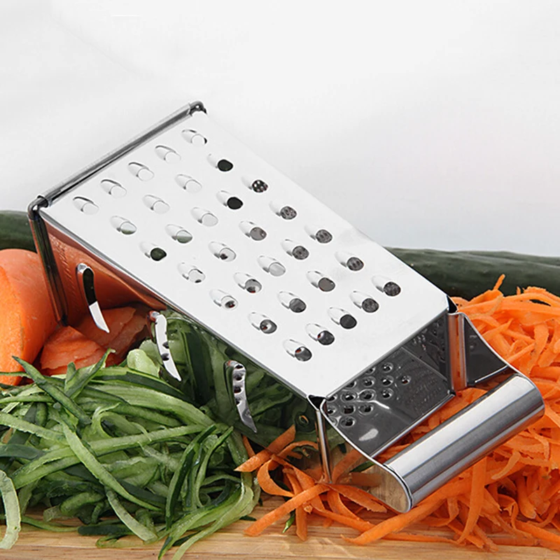 

4 Sided Stainless Steel Box Grater with Fine Medium Coarse Graters and Slicer Side Suitable for Cheese and Vegetables