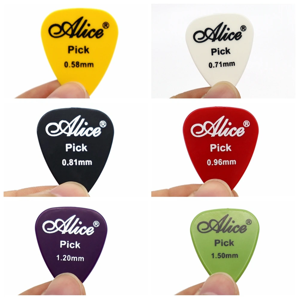 50/100pcs Alice Electric Guitar Picks Mediator Thickness 0.58/0.71/0.81/0.96/1.20/1.50mm Guitar Accessories - Color Random