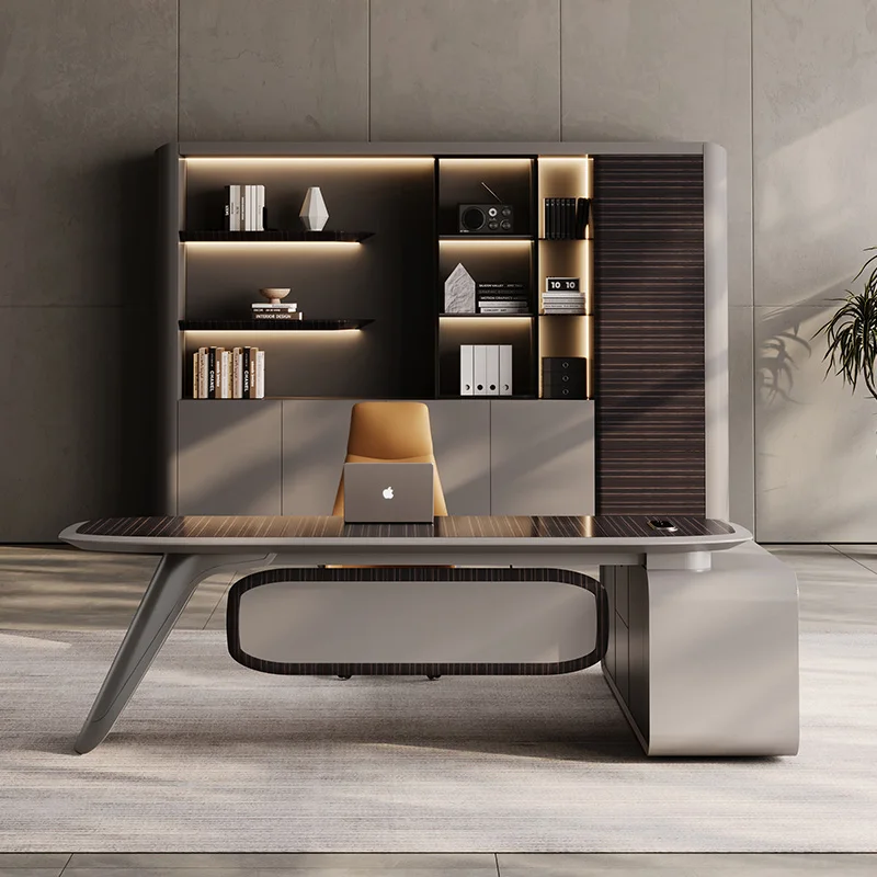 Office Desk, Boss Desk, Italian Minimalist, Light Luxury, High-end, Executive Manager, Leader, Large Class Desk, Computer Desk