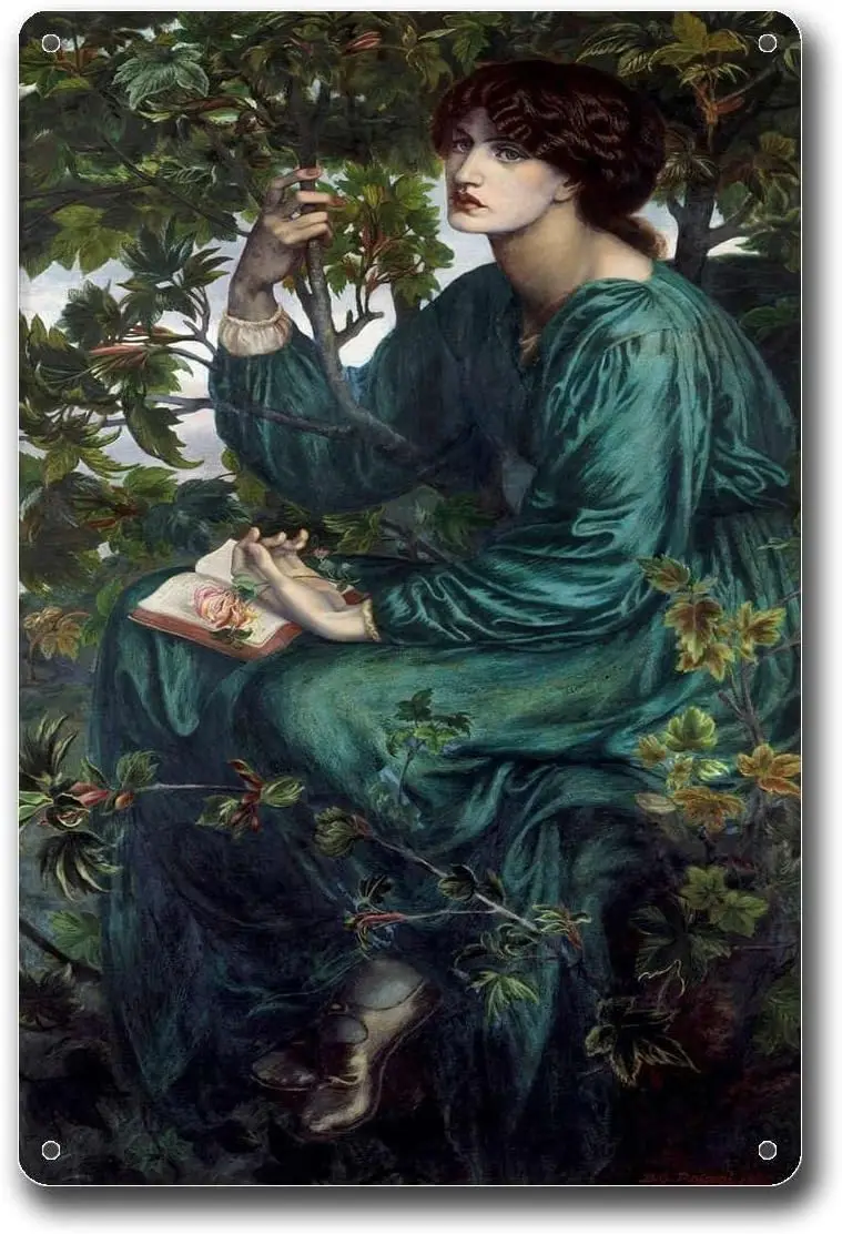 Metal Tin Signs Dante Gabriel Rossetti The Day Dream Wall Decor Art Suitable for Home Cafe Office Shop Bar Club Decoration 8x12i