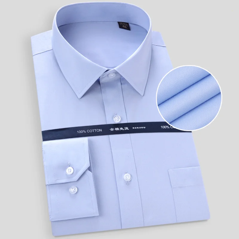 High Quality Nonironing Men's Dress Long Sleeve Shirt 2023 Ne  Collar Fleece Lined Thickened Special Wide Fit Autumn Wear