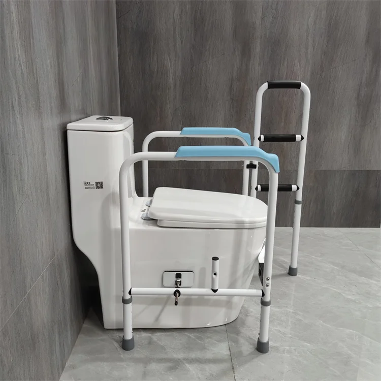 حار بيع ارتفاع قابل للتعديل المسنين الحمام السلامة القضبان المعدات المعاقين المرحاض درابزين #1