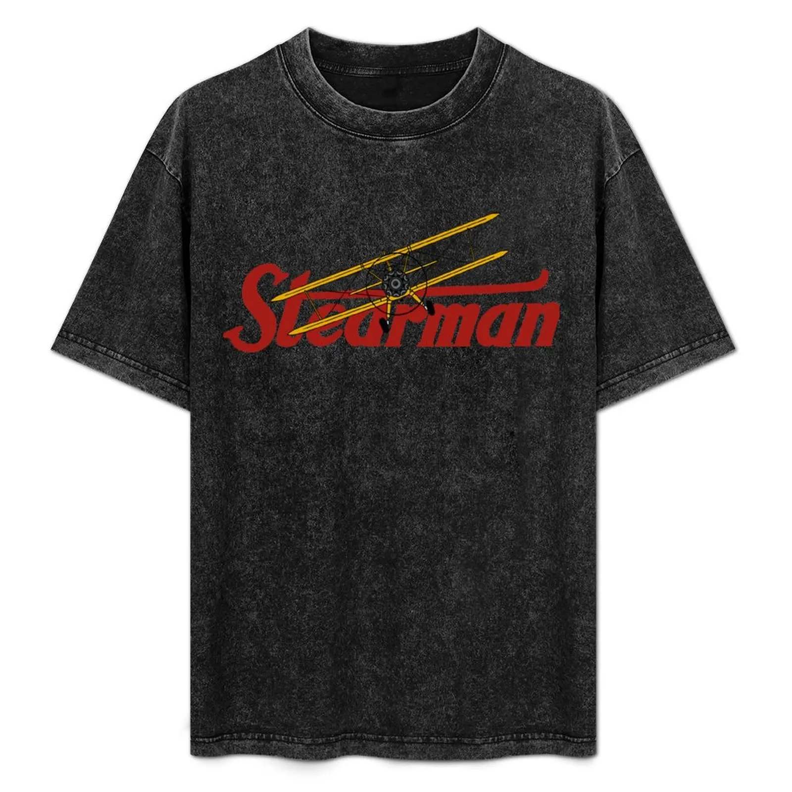

Stearman Bi-Plane Iconic Vintage T-Shirt Large Size Breathable Tee