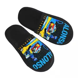 Custom Fernando Sport Motorcycle House Slippers Women Cozy Memory Foam Alonso 14 Number Slip On Hotel Slipper Shoes
