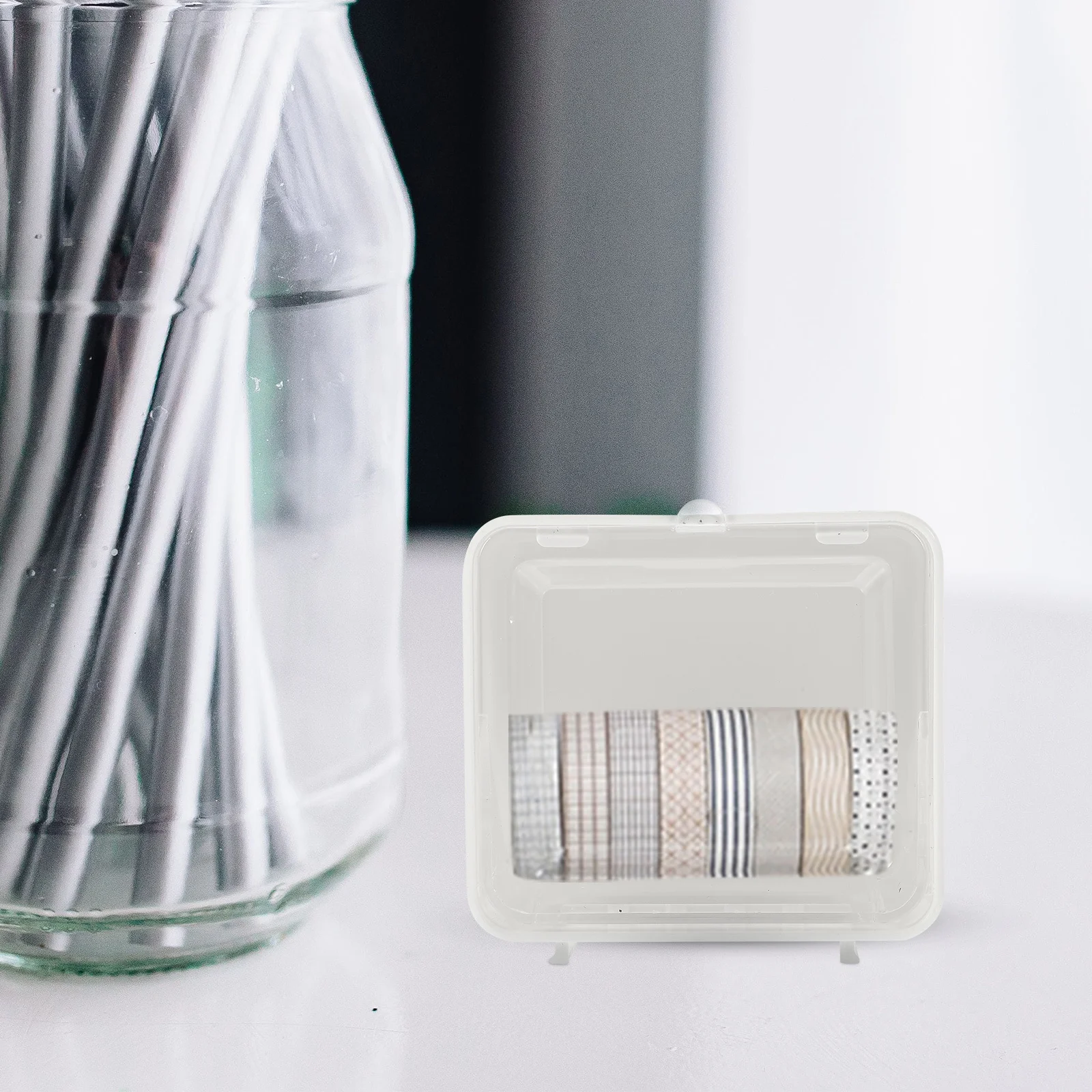 

Mini Sticker Storage Box Decorative Tape Container Creative Stationery Organizer Practical Desktop Sundries Holder