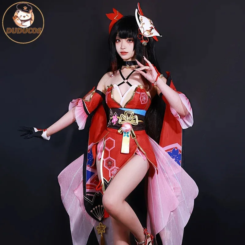 

Sparkle Honkai Cosplay Game Honkai Star Rail Sparkle Cosplay Plain Weave Costume Wig Fox Mask Women Role Play Anime Outfits