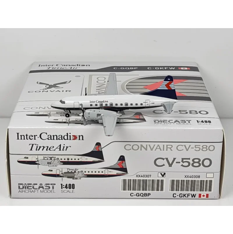 JC Wings 1/400 Scale Canadian Airlines CV-580 C-GQBP Die-cast Alloy Aircraft Model Collectible Decorative Ornament