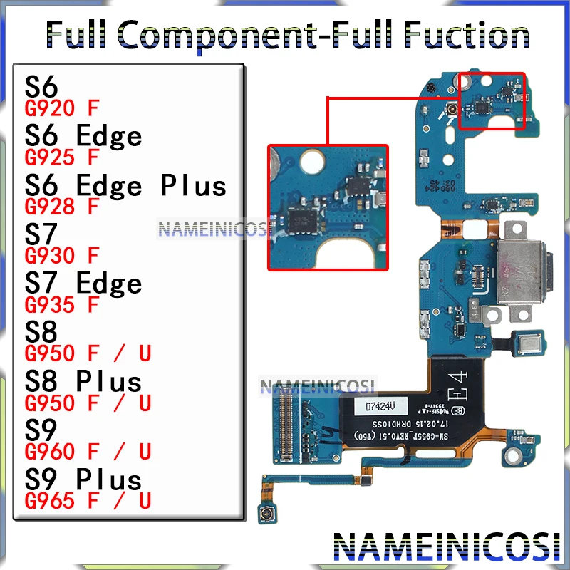 

Usb Dock Charger Port for Samsung Galaxy G920 G925 G930 G950 G955 G960 G965 F U S6 S7 S8 S9 Edge Plus + Charging Board Module