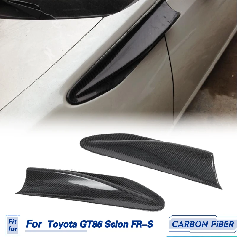 Car Front Side Fender Vent Trims Carbon Fiber for Toyota GT86 Scion FR-S 2012-2016 Racing Front Canards Side Air Vent Cover Fins