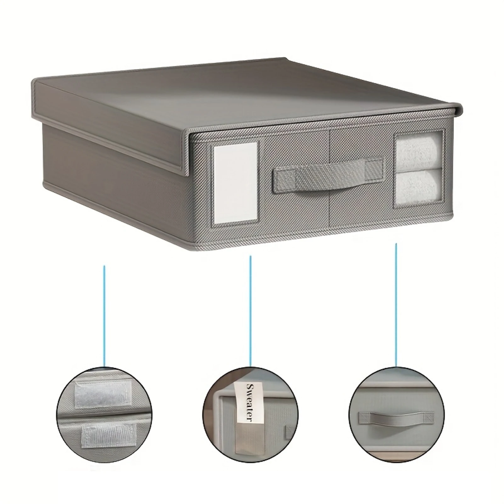 

Bed Sheet Organizers and Storage Large Size Sheet Organizer with Window and Label for Bedding Clothes Blankets