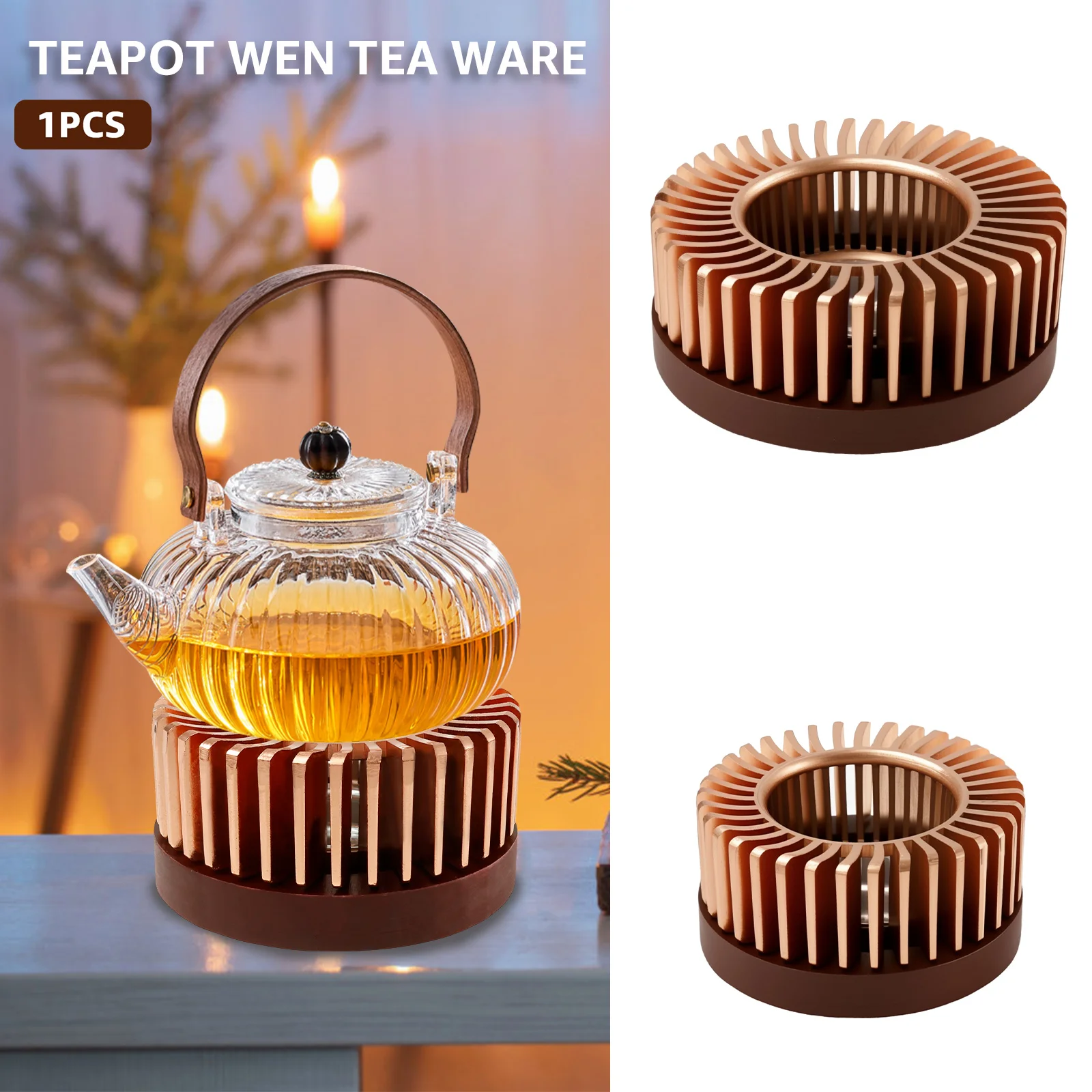 

Gold Hollow Aluminum Alloy Teapot Warmer Coffee Pots Candle Base Heater Stove Household Glass Teapot Tea Stove Milk Warmer Stand