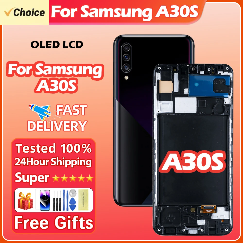 Super AMOLED A30S Screen, For Samsung Galaxy A30S A307 A307F A307FN A307G A307YN Lcd Dispaly Digital Touch Screen With Frame