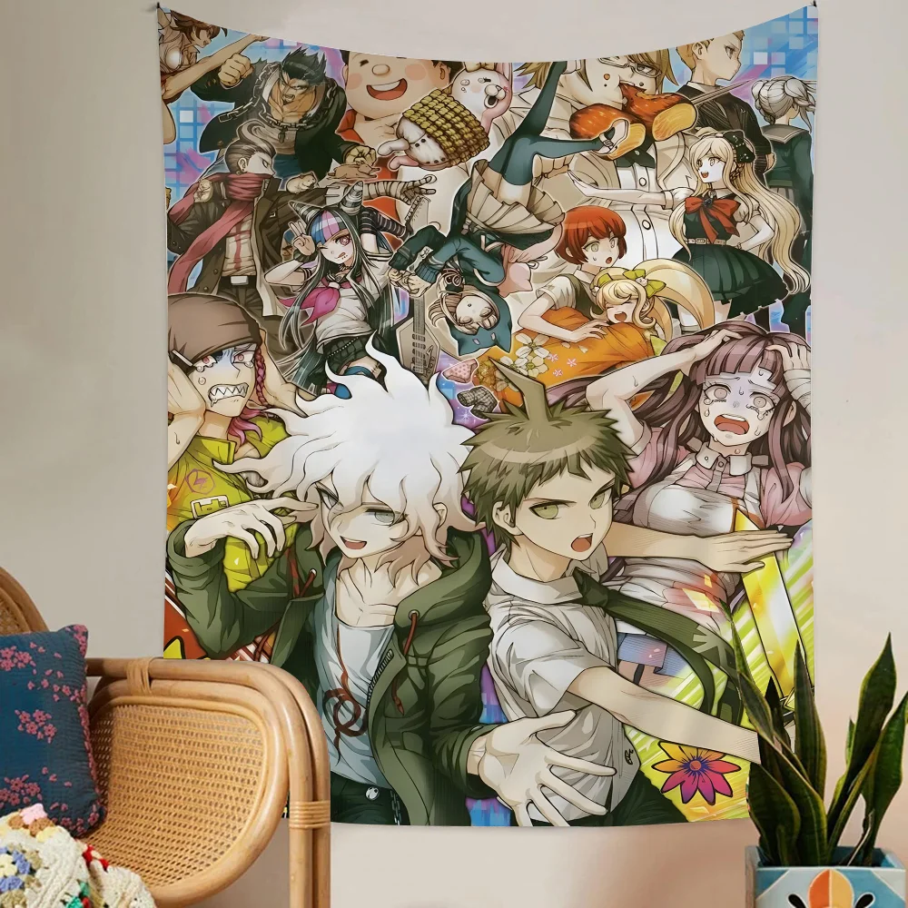 Danganronpa Classic Anime Game Chart Tapestry – Works as decor for living room/home/dorm, suits art-focused home spaces