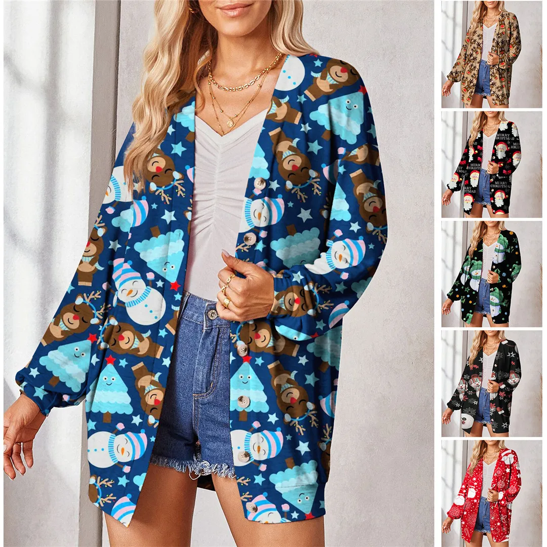 

Women's Cisas Theme Print Casual Spring Autumn Outerwear Large Size Loose Fitting Street Sle Windbreaker Coat