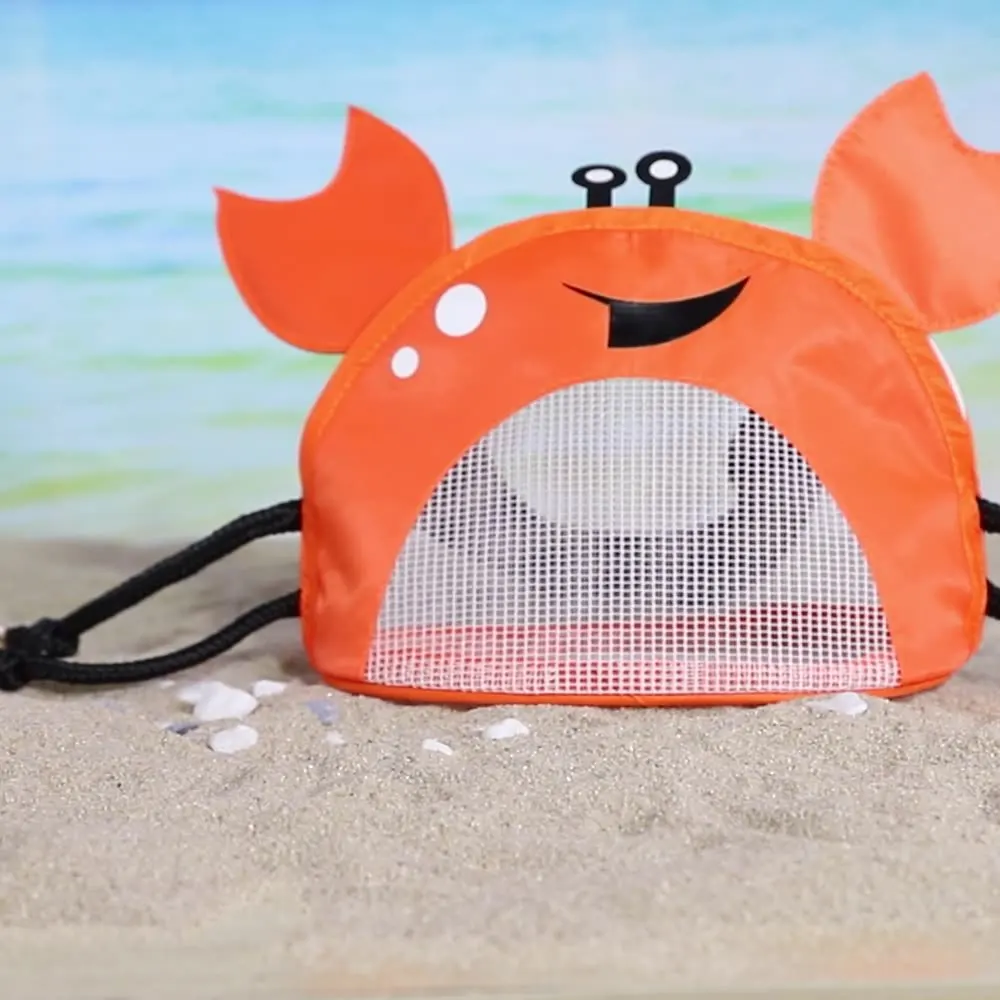 Crab Children\'s Beach Bag Storage Bag Outdoor Shell Bag Travel Crossbody Small Backpack Toy Storage Bag