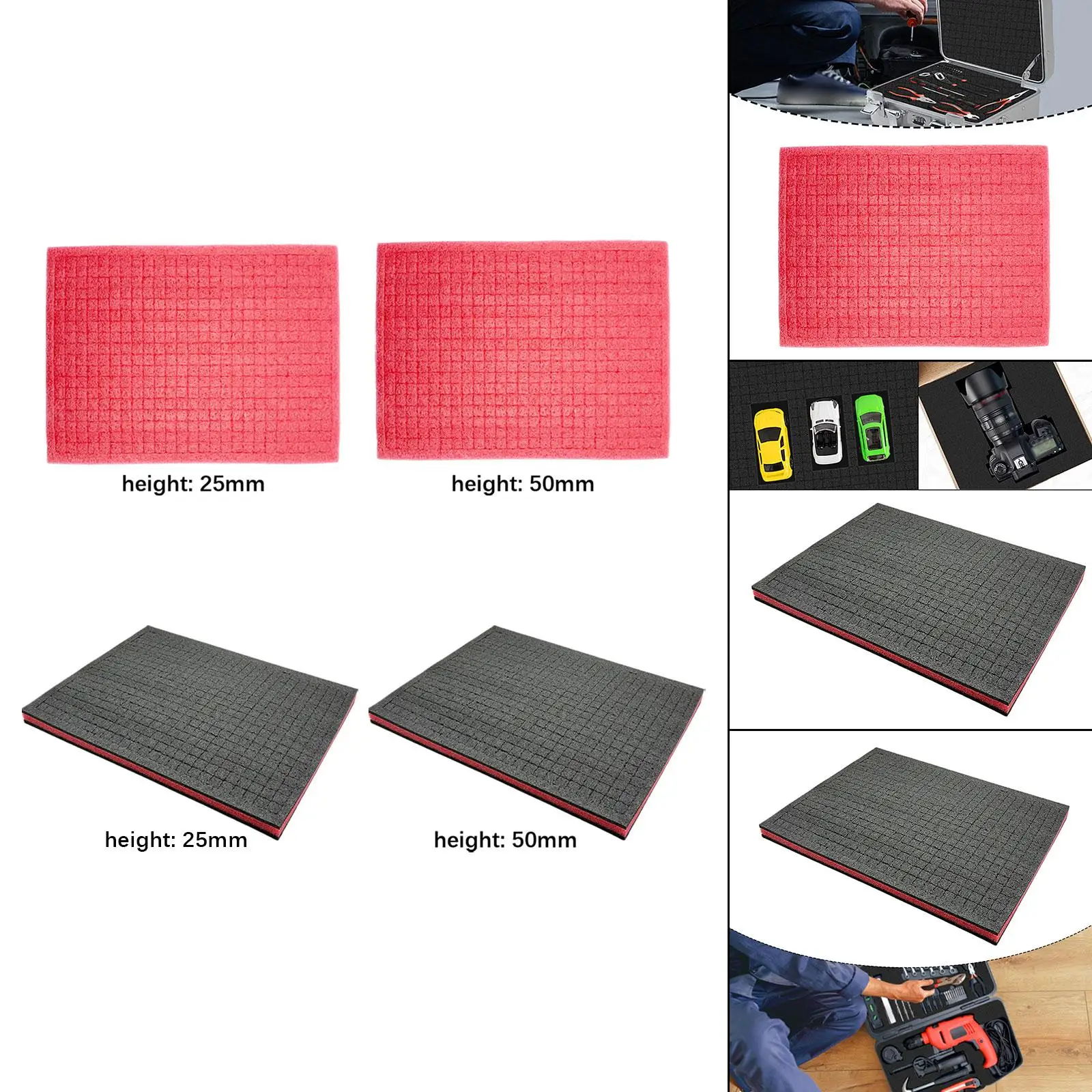 Tool Box Foam 15.75x11.81inch Non Slip Packing Sponge Pad Cushion Liner Sheet for Crafts Drawer Jewelry Hard Case Camera