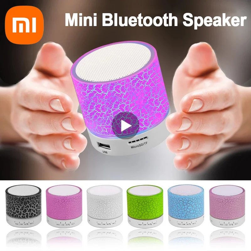 Xiaomi 2024 NEW Mini Bluetooth Speaker Wireless Speaker Colorful LED TF Card USB Subwoofer Portable MP3 Car Audio For PC Phone