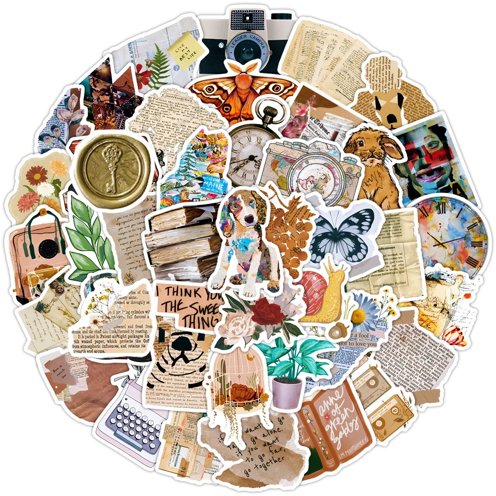 10/30/50/100 Stück Vintage Broken Painting Graffiti Aufkleber Retro Vsco Art Ästhetische Sticker für Laptop, Handy, Gepäck und Verpackung