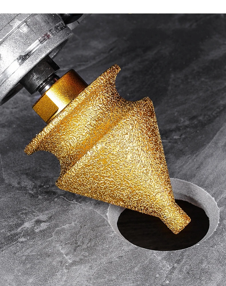 Brazed Pagoda Drill Bit M10 Diamond Chamfer Router Tower Drill Tile Stone Rock Plate Drill Reaming Integrated Bit Diamond Tools