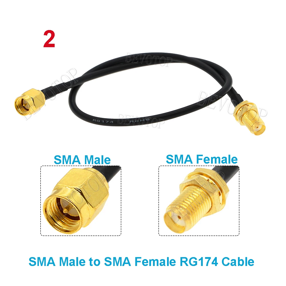1PCS RP-SMA to SMA Extension Cable Male to Female Coaxial Feeder Wire for WiFi Antenna/Router/RG174 Network Card