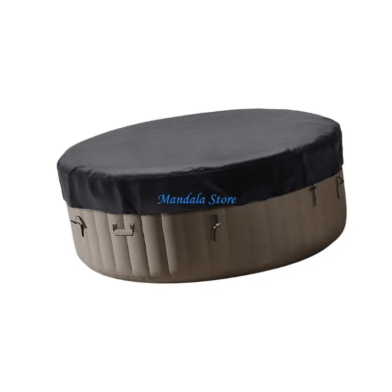 U2JC Round Bath Tub Cover Wrinkle Resistant Elastic Hem Dustproof Bathroom Accessory