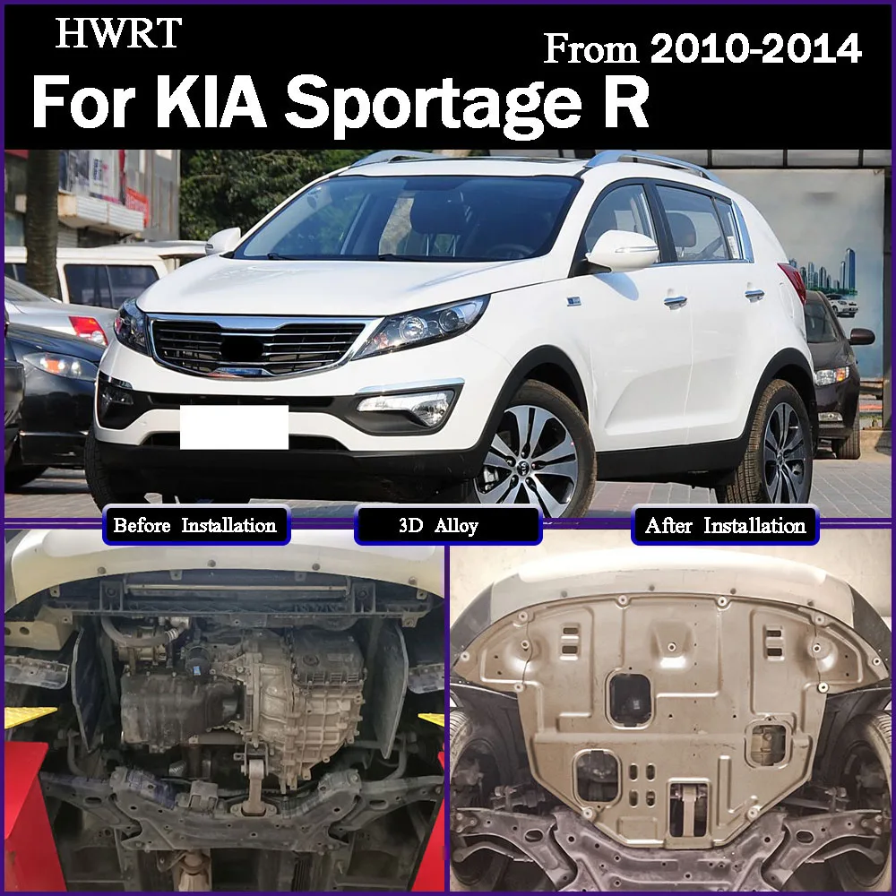 

For KIA Sportage R 2010-2014 2.0L 2.4L Black Under Engine Guard Plate Splash Shield Mud Fender Cover Mudguard Protector