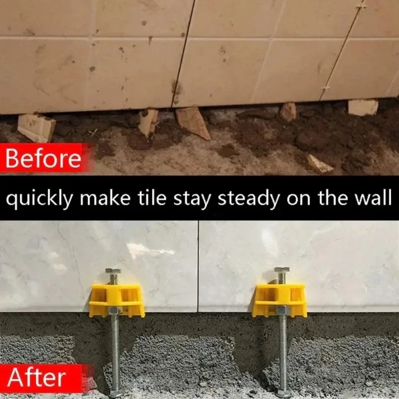 10pcs Manual Wall Tiles Locator,Tile Leveling Device,Height Adjustment Positioner Leveler,Fine Thread Lifting Construction Tool