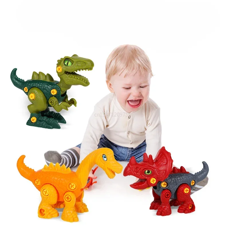 1PC Take Apart Dinosaur Toys for Kids Building Toy Set with Construction Engineering Play Kit Learning Triceratops Dinosaur Toys