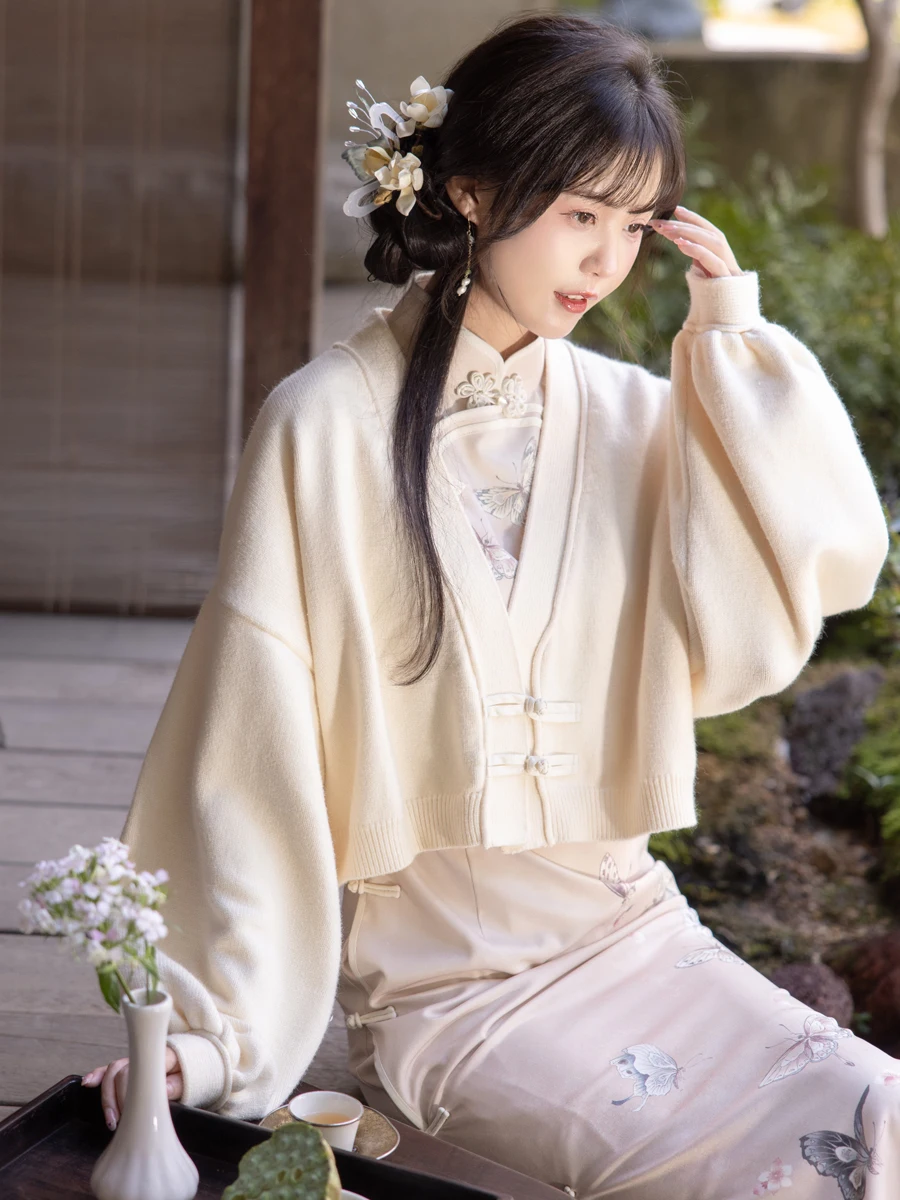 

Новый женский вязаный кардиган Chuan Dai Time в национальном стиле, свободный, приятный к телу, мягкий, классический, элегантный