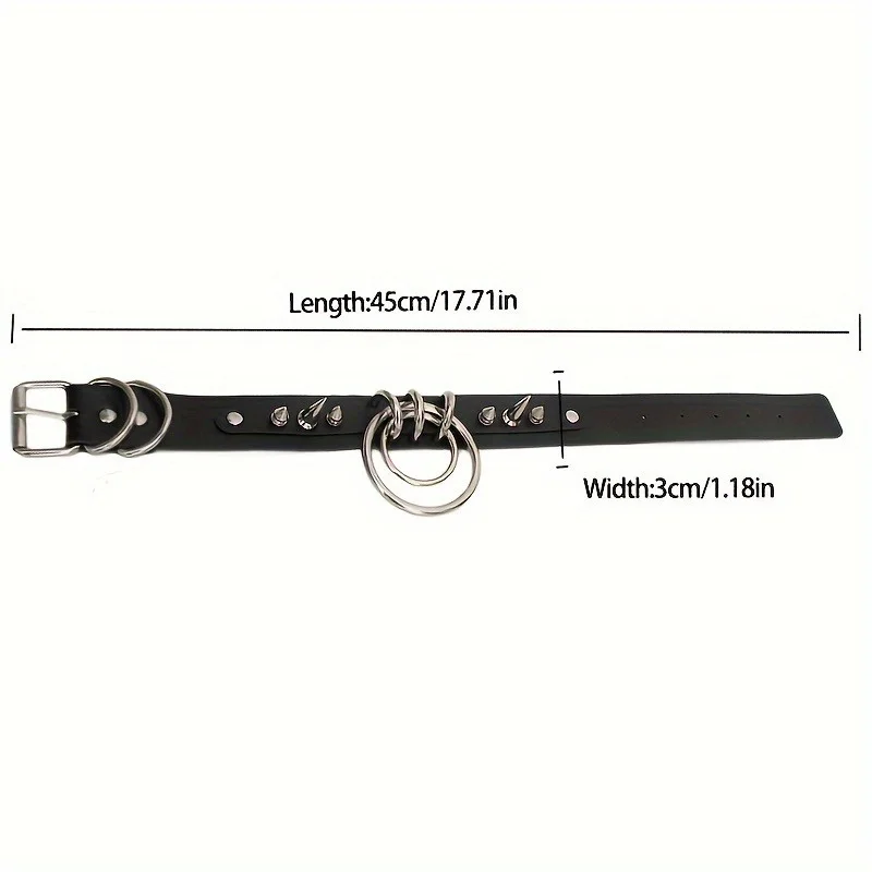 Punk Hip Hop Gothic Collar Y2K Style Necklace Trendy Leather Collar Necklace Neck Chain Party Christmas Birthday Cosplay Gift
