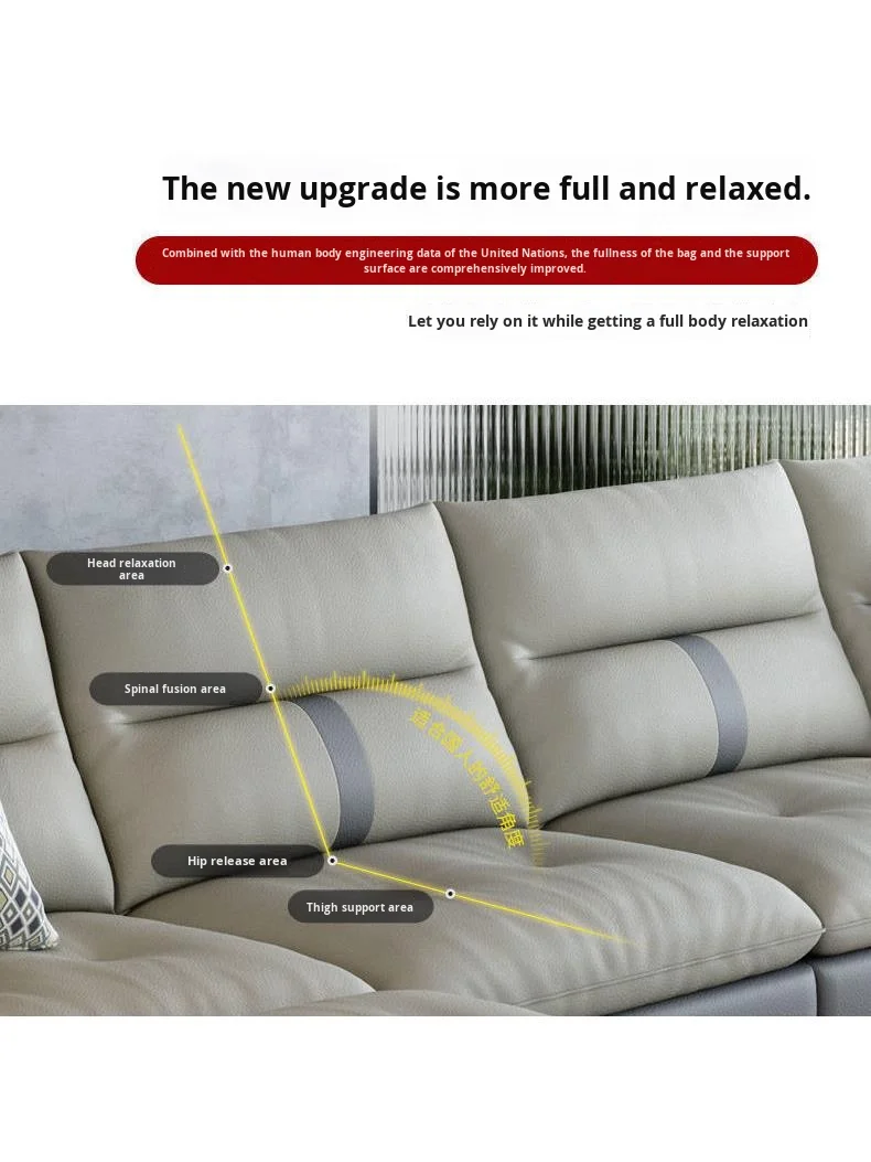 Modern Nordic Italian-Style Fabric Sofa Straight-Row Chaise Lounge for Small Apartments Light-Weight Sponge Minimalist Latex
