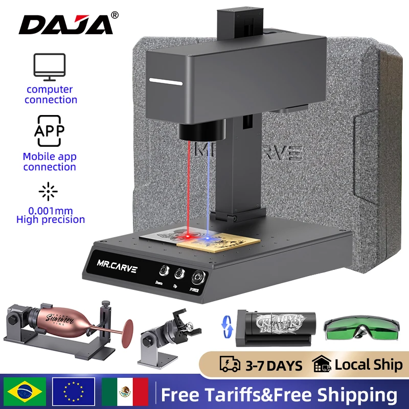 DAJA M4 PRO Fiber Marking Machine Portable Dual Laser Engraver for All Material Jewelry Wood Metal Plastic Leather Glass Ring