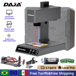 DAJA-M4プロファイバーマーキングマシン、ポータブルデュアルレーザー彫刻機、すべての素材ジュエリー、木材、金属、プラスチック、革、ガラス、リング用