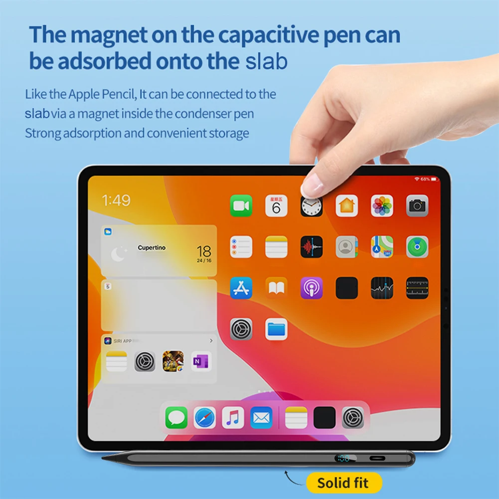 Stylus Pen Tilt Sensitivity Tablet Touch Pen Palm Rejection Active Pencil 3X Faster Charge for iPad Pro 12.9/11/13-inch M4