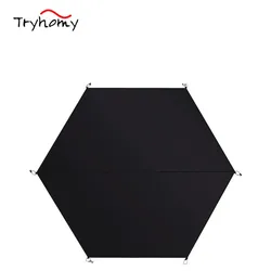Camping Tent Tarp Oxford Cloth Waterproof Ground Mat Square Hexagon Picnic Blanket Car Awning Canopy Outdoor Moistureproof Mat