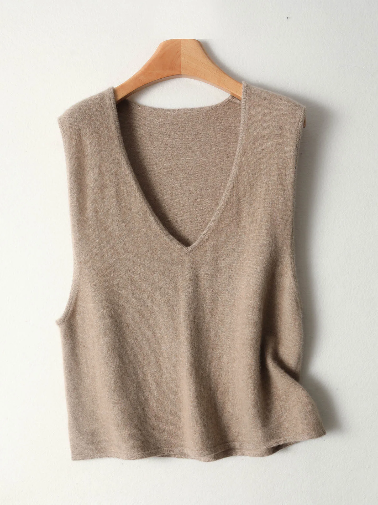 المرأة 100% ميرينو الصوف للنساء سترة بلا أكمام الخامس الرقبة الخريف الشتاء نمط جديد البلوز الصلبة فضفاضة مريحة الكشمير