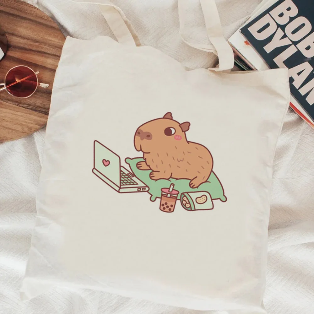 

Capybara shopping bag shopper eco recycle bag shopping bolsas de tela reusable bag net foldable reciclaje custom