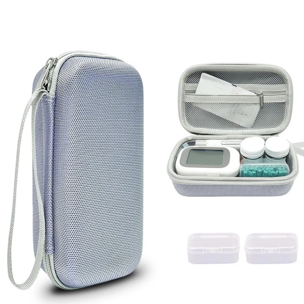 EVA Glucose Meter Storage Box Thickened Large Capacity Hard Shell Storage Box Shockproof Dust-proof Insulin Organizer for Home