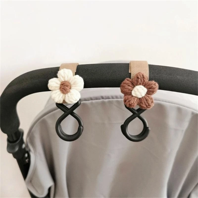 A5YC Baby Stroller Hook Hanger Flower Charm Toddlers Cart Organiser Bag Storage Rack