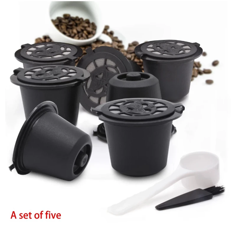 20 Reusable Nespresso Capsules Refillable Coffee Capsule Filter With Nespresso Coffee Machines With Coffee Spoon Brush