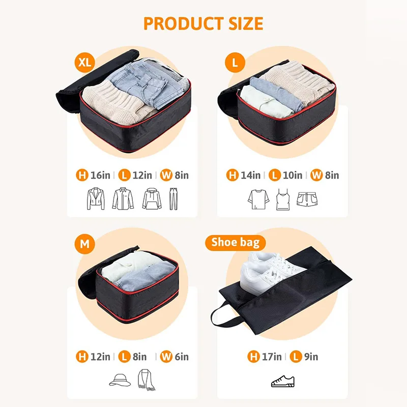 Travel storage bag, compressible clothing organization storage bag, waterproof travel set