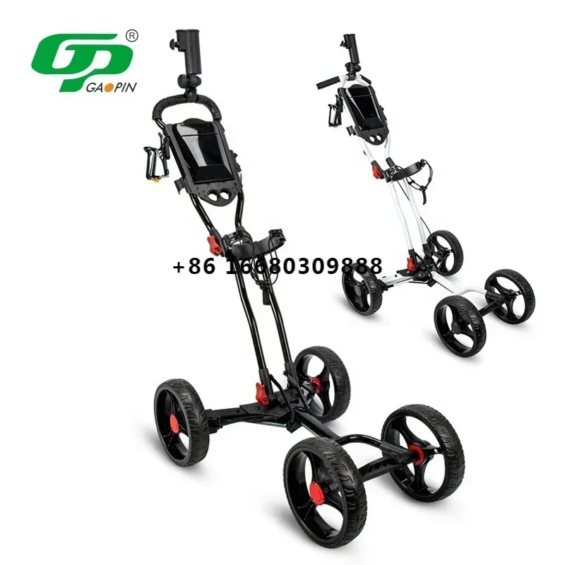 Hot Selling 2 3 4 Wheels Push Golf Trolley Foldable Wholesale Hand Pull Golf Cart Trolley