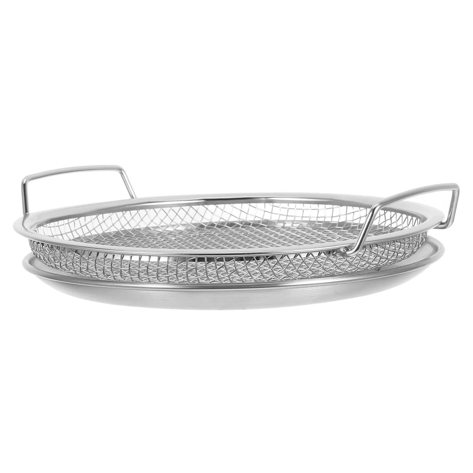 

1 set Stainless Steel Filter Tray Frying Mesh Net Kitchen Drain Strainer Fry Oil Filter Tray Basket Steaming Pot Deep Fryer