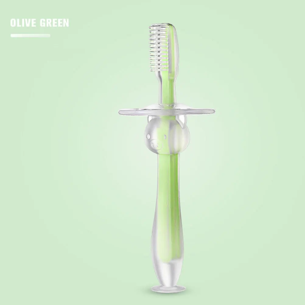 

4Pcs Toddler Toothbrush Silicone Teether Soft Bristles Infant Chewing Pad Easy Grip Silicone Teether Baby Toothbrush