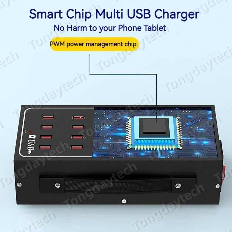 300W Universal Metal Multi USB Charger Station 60 Ports Portable USB Fast Charging Carregador For Iphone 14 13 Samsung S23U S22