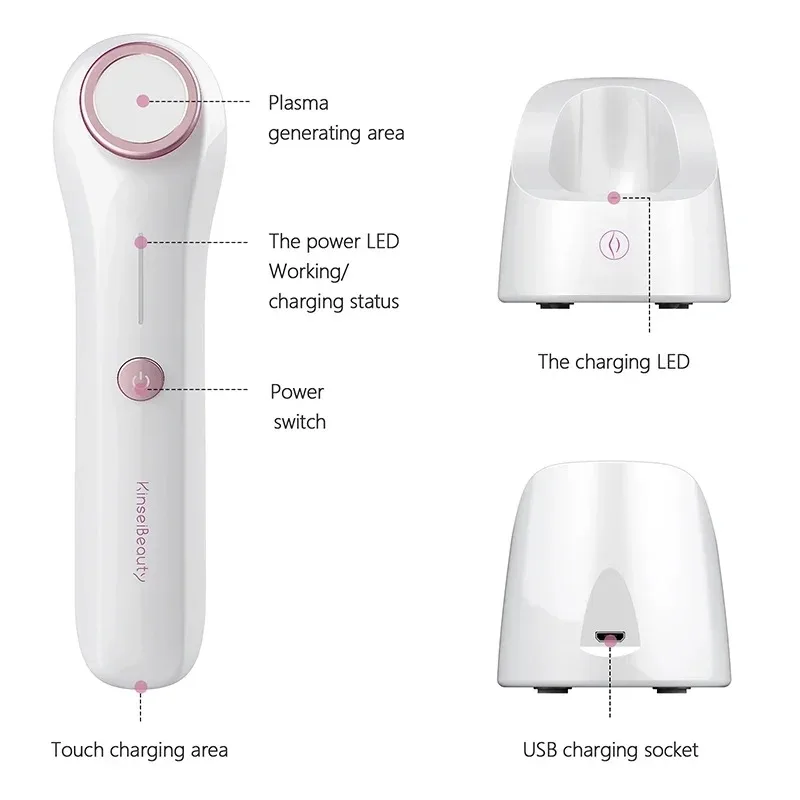 เครื่องนวดหน้าพลาสม่าแสงสีฟ้าเลเซอร์โอโซนอุปกรณ์กําจัดรอยแผลเป็นสิวเครื่องต่อต้านริ้วรอย Skin Care อุปกรณ์ความงาม