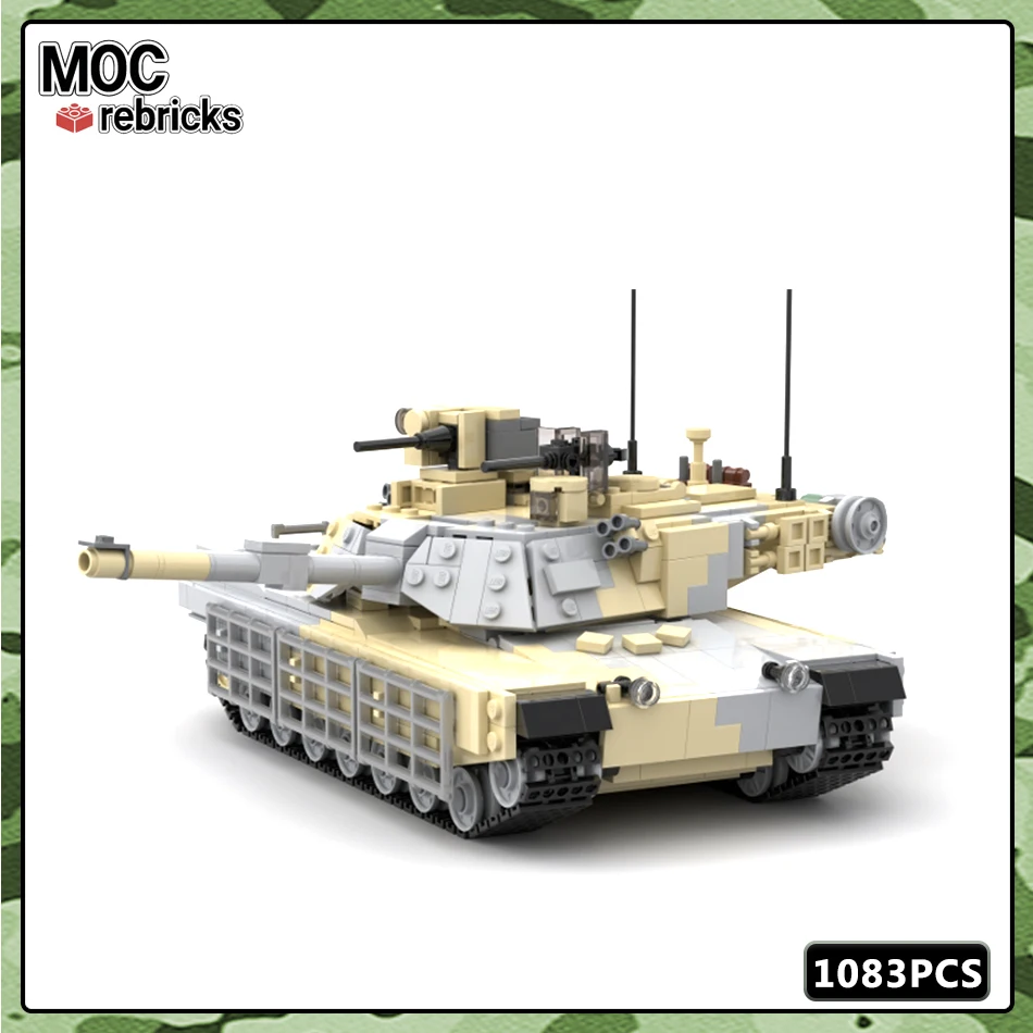 MOC Military Series M1A2 Abrams American Modern Main Battle Tank Building Block Model Set Boy Toys Birthday Gifts