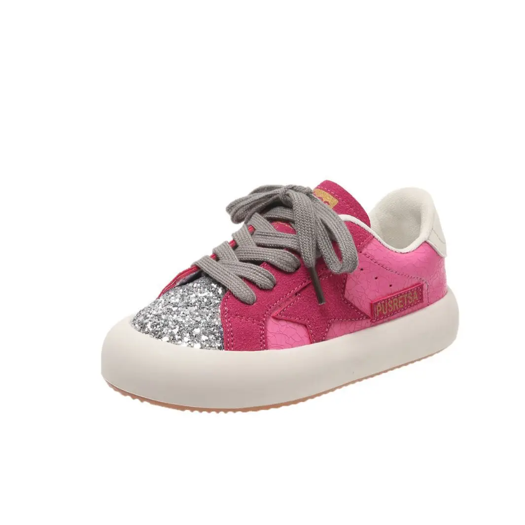 

Весенне-осенние новые повседневные туфли для девочек с пятиконечной звездой, универсальные маленькие белые туфли на легкой подошве, удобные повседневные детские сандалии