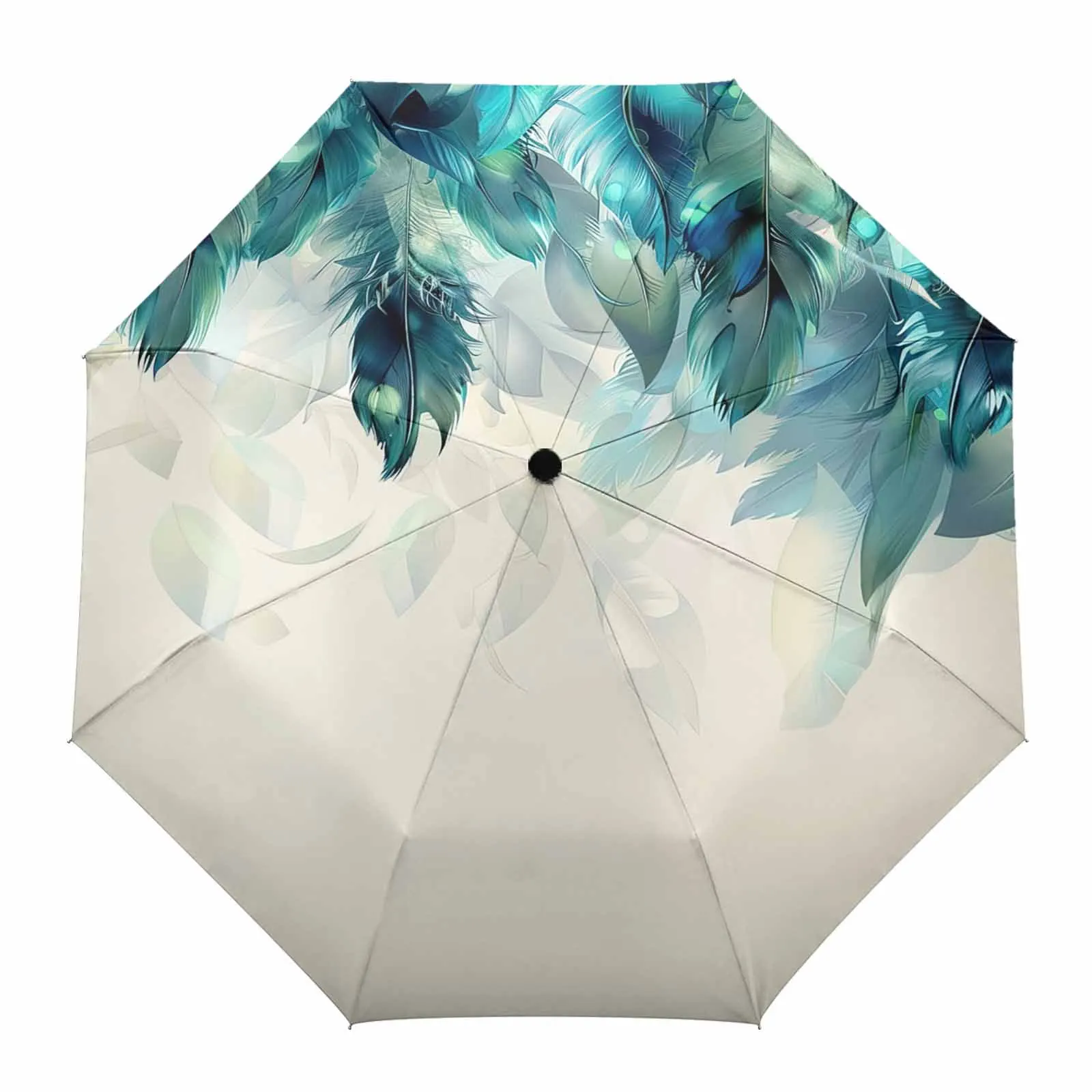 Feather Summer Umbrella for Outdoor Fully-automatic Folding Eight Strands Umbrellas for Kids Printed Umbrella